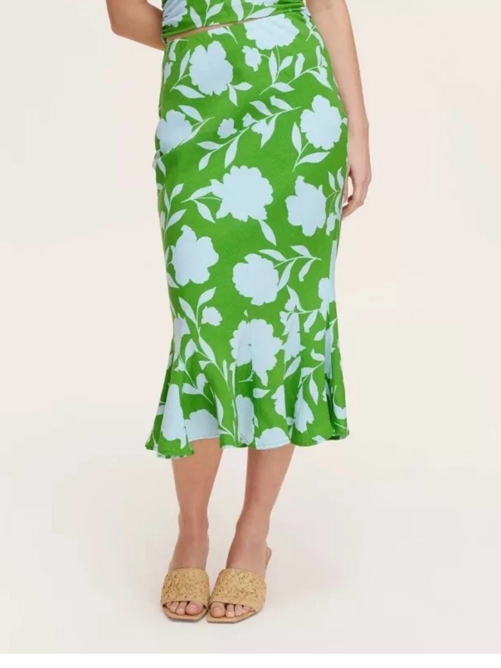 Kate Spade Target Classic Rose Linen Fit Flare Midi Skirt - Women's Size XS